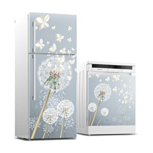 Buzdolabı Ve Bulaşık Makinası Beyaz Eşya Sticker Kaplama Beyaz Kelebekler