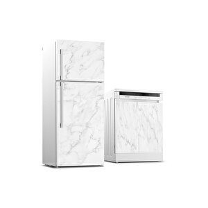 Buzdolabı Ve Bulaşık Makinası Beyaz Eşya Sticker Kaplama Beyaz Mermer