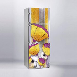 Buzdolabı Sticker Kaplama Dolap Kaplama Etiketi 3d Golden Flowers