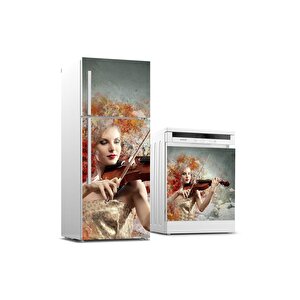 Buzdolabı Ve Bulaşık Makinası Beyaz Eşya Sticker Kaplama Keman Güzellik