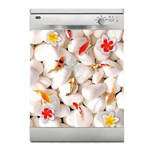 Bulaşık Makinesi Sticker Kaplama Beyaz Eşya Kaplama Taşlar Balık