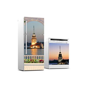 Buzdolabı Ve Bulaşık Makinası Beyaz Eşya Sticker Kaplama Kız Kulesi