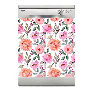 Bulaşık Makinesi Sticker Kaplama Beyaz Eşya Kaplama Çiçek Desen 1