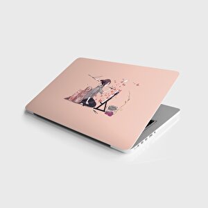 Laptop Sticker Notebook Pc Kaplama Etiketi Uçan Ressam Kız