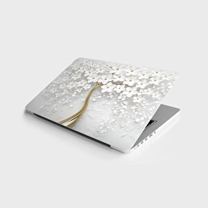 Laptop Sticker Bilgisayar Notebook Pc Kaplama Etiketi 3d Beyaz Ağaç