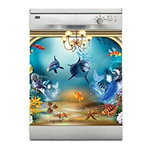 Bulaşık Makinesi Sticker Kaplama Beyaz Eşya Kaplama Fantastik Deniz Kızı