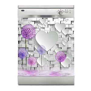 Bulaşık Makinesi Sticker Kaplama Beyaz Eşya Kaplama 3d Kalpler