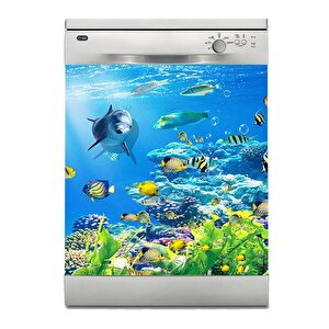 Bulaşık Makinesi Sticker Kaplama Beyaz Eşya Kaplama Yunus Balığı