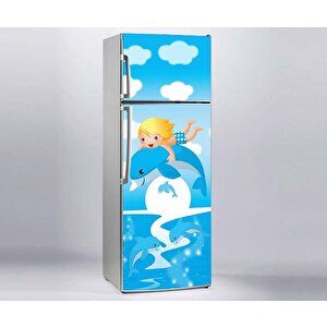 Buzdolabı Sticker Kaplama Dolap Kaplama Etiketi Çocuk Balık