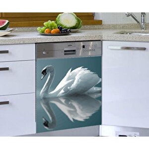 Bulaşık Makinesi Sticker Kaplama Beyaz Eşya Kaplama Kuğu