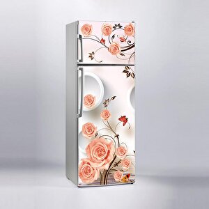 Buzdolabı Sticker Kaplama Dolap Kaplama Etiketi Pembe Çiçekler