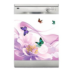 Bulaşık Makinesi Sticker Kaplama Beyaz Eşya Kaplama Kelebekler
