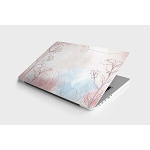 Laptop Sticker Notebook Pc Kaplama Etiketi Watercolor Flowers