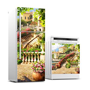 Buzdolabı Ve Bulaşık Makinası Beyaz Eşya Sticker Kaplama 3d Bahçe Balkon