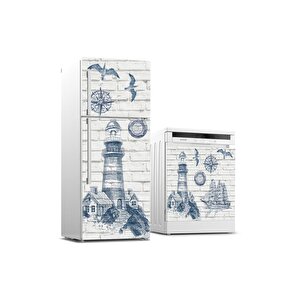 Buzdolabı Ve Bulaşık Makinası Beyaz Eşya Sticker Kaplama Deniz Feneri