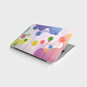 Laptop Sticker Bilgisayar Notebook Pc Kaplama Etiketi 3d Renkli Çiçekler