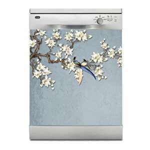 Bulaşık Makinesi Sticker Kaplama Beyaz Eşya Kaplama Ağaç Kuşlar