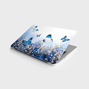 Laptop Sticker Bilgisayar Notebook Pc Kaplama Etiketi Mavi Kelebek