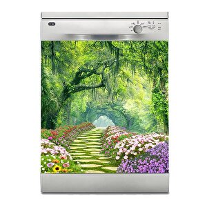 Bulaşık Makinesi Sticker Kaplama Beyaz Eşya Kaplama 3d Bahçe Yol
