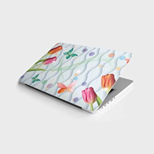 Laptop Sticker Bilgisayar Notebook Pc Kaplama Etiketi 3d Lale Kelebek