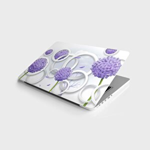 Laptop Sticker Notebook Pc Kaplama Etiketi Mor Çiçekler