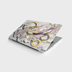 Laptop Sticker Notebook Pc Kaplama Etiketi Kabartma Çiçek