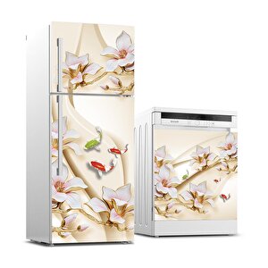 Buzdolabı Ve Bulaşık Makinası Beyaz Eşya Sticker Kaplama 3d Balıklar
