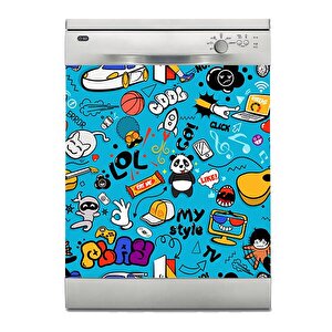 Bulaşık Makinesi Sticker Kaplama Beyaz Eşya Kaplama Lol Play