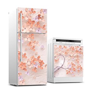Buzdolabı Ve Bulaşık Makinası Beyaz Eşya Sticker Kaplama 3d Yapraklar