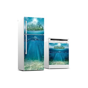 Buzdolabı Ve Bulaşık Makinası Beyaz Eşya Sticker Kaplama Su Altı Ada