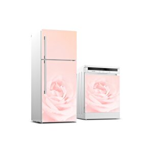 Buzdolabı Ve Bulaşık Makinası Beyaz Eşya Sticker Kaplama Pembe Gül