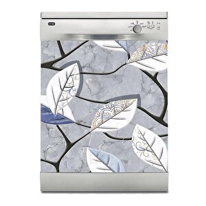 Bulaşık Makinesi Sticker Kaplama Beyaz Eşya Kaplama Duvar Renkli Yapraklar