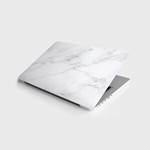 Laptop Sticker Notebook Pc Kaplama Etiketi Beyaz Mermer