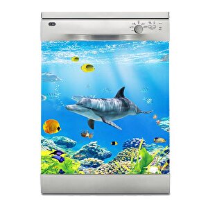 Bulaşık Makinesi Sticker Kaplama Beyaz Eşya Kaplama Denizaltı Balıklar
