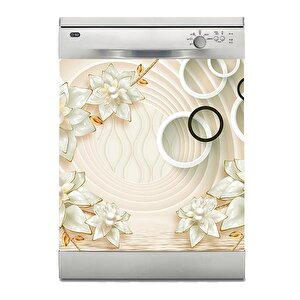 Bulaşık Makinesi Sticker Kaplama Beyaz Eşya Kaplama 3d Golden Yuvarlak