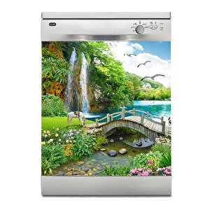 Bulaşık Makinesi Sticker Kaplama Beyaz Eşya Kaplama Şelale At