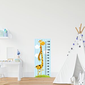 Çocuk Odası Bebek Odası Boy Ölçer Boy Cetveli Sticker Uzun Zürafa