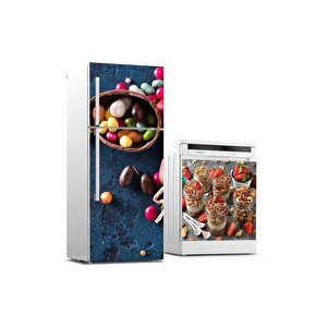 Buzdolabı Ve Bulaşık Makinası Beyaz Eşya Sticker Kaplama Çikolata