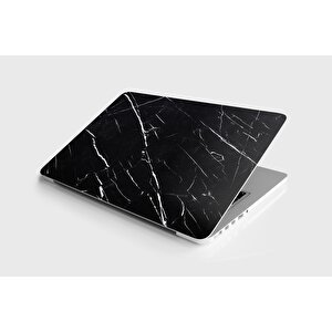 Laptop Sticker Notebook Pc Kaplama Etiketi Siyah Mermer