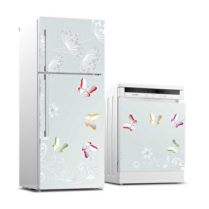 Buzdolabı Ve Bulaşık Makinası Beyaz Eşya Sticker Kaplama 3d Kelebek