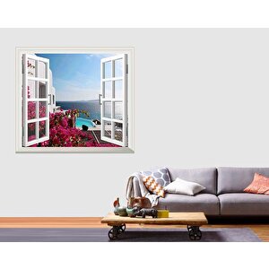 Pencere Poster Duvar Kağıdı Deniz Havuz Yapışkanlı Sticker