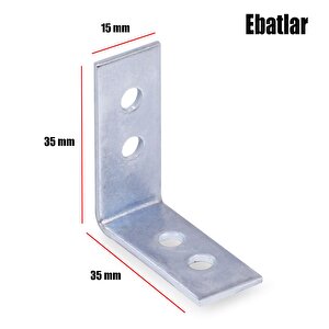 Mobilya Dolap Köşe Bağlantı Sabitleme L Demir Gönye 35x35x15 Mm (25 Adet)