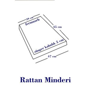 Mirzade 6 Adet Hera Siesta Minder Su Geçirmez Kumaş 5 Cm Gri Sünger- Açık Bej