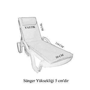 Mi̇rzade Şezlong Mi̇nderi̇ Lüks Su Geçi̇rmez Kumaş Yastikli Gri̇ Süngerli̇ Fermuarli-mor