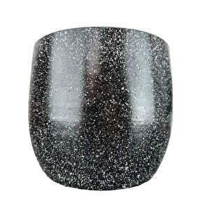 Siyah Granit Toprak Saksı Saksılık Salon Çiçeklik - 19 Cm