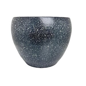 Gri Granit Toprak Saksı Saksılık Salon Çiçeklik - 15 Cm