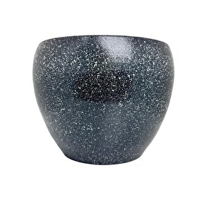 Gri Granit Toprak Saksı Saksılık Salon Çiçeklik - 15 Cm