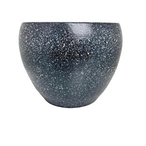 Bitki Tasarımı Gri Granit Toprak Saksı Saksılık Salon Çiçeklik - 15 Cm