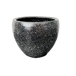 Bitki Tasarımı Siyah Granit Toprak Saksı Saksılık Salon Çiçeklik - 15 Cm