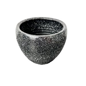 Bitki Tasarımı Siyah Granit Toprak Saksı Saksılık Salon Çiçeklik - 15 Cm